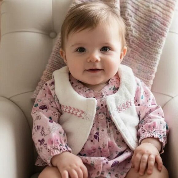 2 pc. Miniville Matching Blouse and Reversible Vest 3 Months - Picture 1 of 12